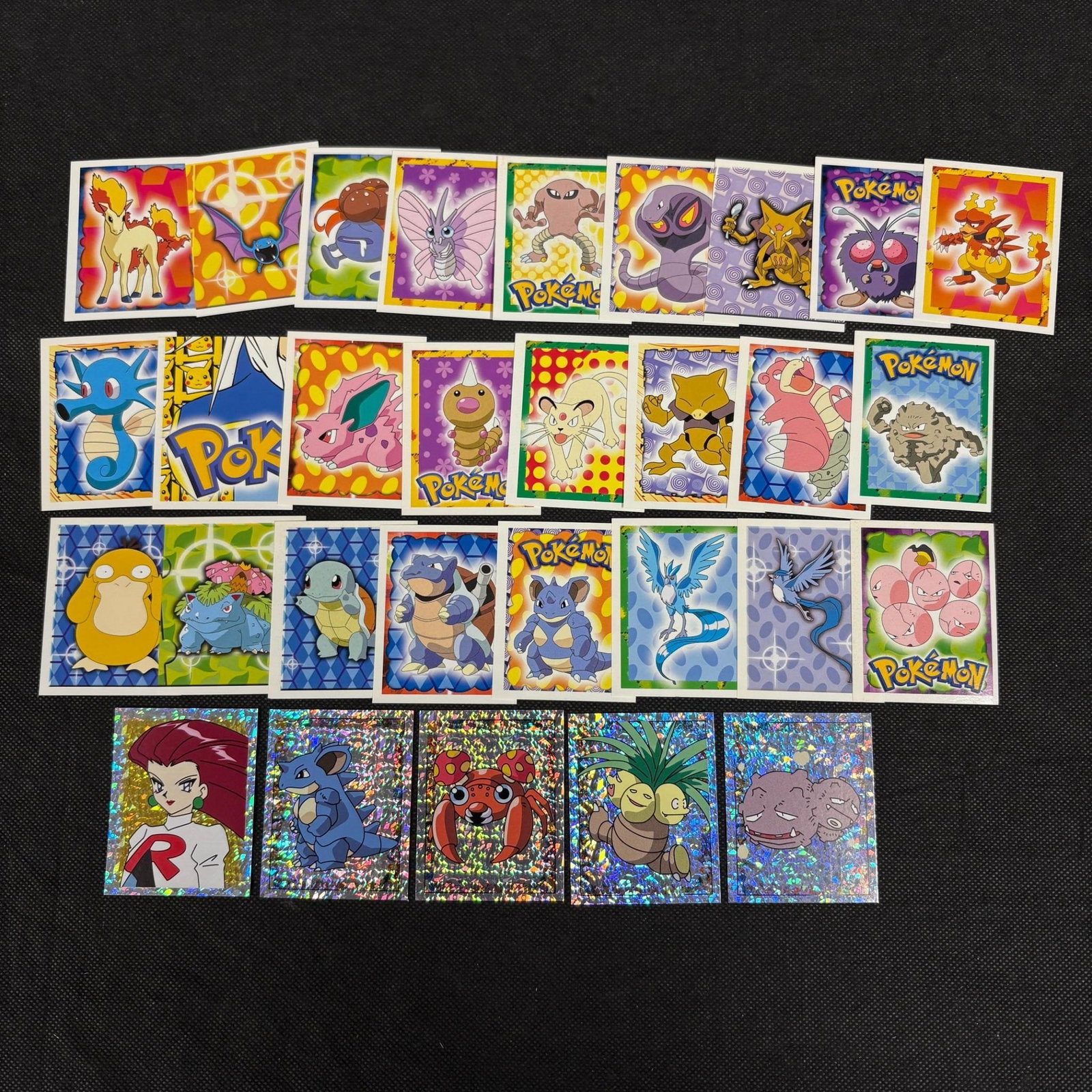 1999 Merlin Japanese Pokemon Cards, Jessie: Lot of 1999 Merlin Vintage Japanese Pokemon cards. Rare Foil Jessie #S35 from Team Rocket. Blastoise, Articuno, Squirtle, and Venusaur + We ship in-house! We ship internationally. We also offer pick u