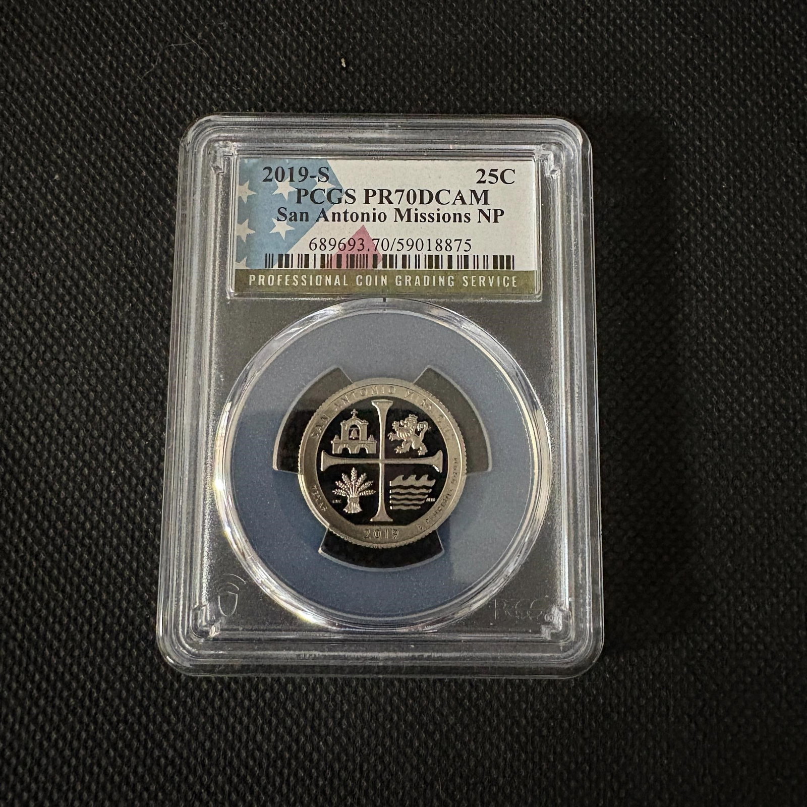 PCGS PR70DCAM San Antonio Missions NP: PCGS PR70DCAM San Antonio Missions NP 2019-S Quarter. We ship in-house! We ship internationally. We also offer pick up and we offer a discount for cash payments. Please look at pictures carefully to d
