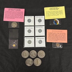 Coin Lot, Steel War Pennies, Eisenhower Dollars +