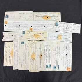 Huge lot of 1800s Civil War Era Checks