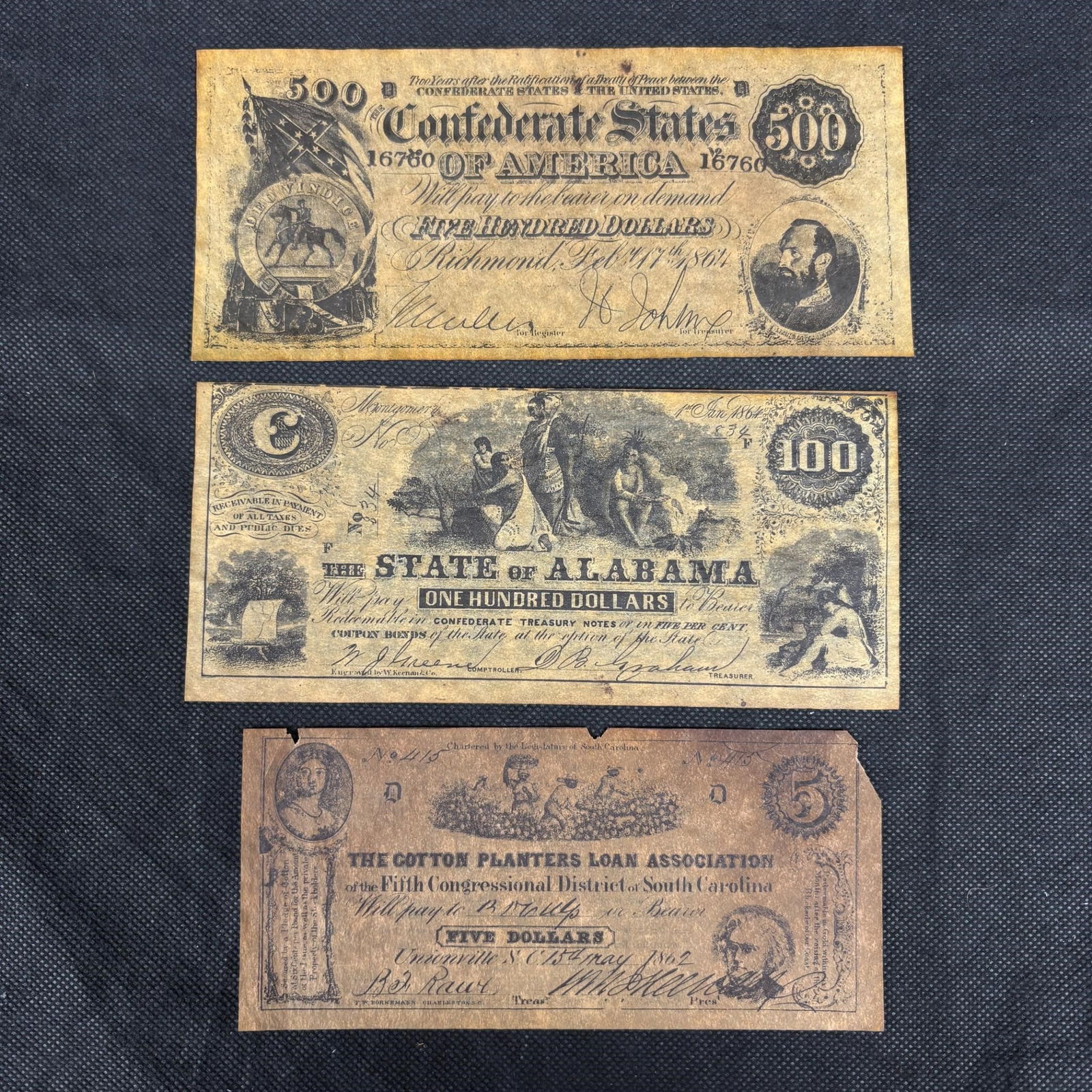 Confederate Bank Notes, Confederate States + (1 of 2)