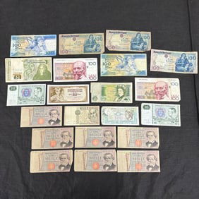 Large lot of 1960s-80s European Bank Notes