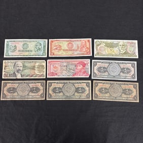 1950s-70s Mexico, Costa Rica, Peru Bank Notes