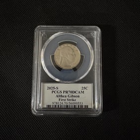 PCGS PR70DCAM Althea Gibson Signed 1st Strike