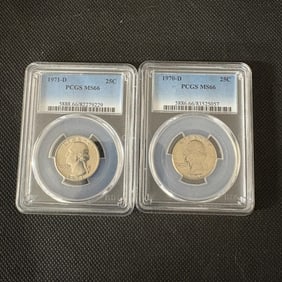 PCGS MS66 1971-D, 1970-D Quarters