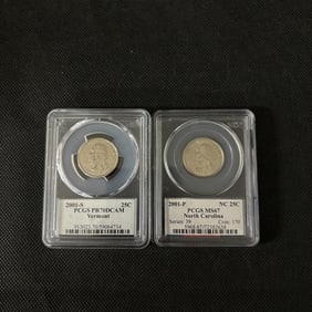 PCGS PR70DCAM Vermont, MS67 North Carolina