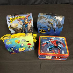 Lot of Metal Lunch Boxes, Spider-man, Batman +