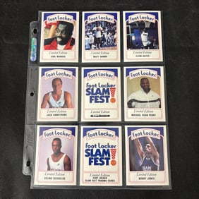 SHEET OF 9 LIMITED EDITION SLAMFEST HOF/STAR CARDS