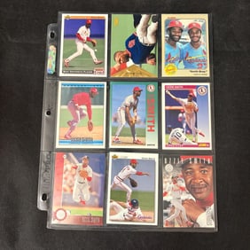 SHEET OF 9 HOF OZZIE SMITH CARDS