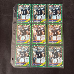 SHEET OF 9 1986 JAY HILGENBERG ROOKIE CARDS