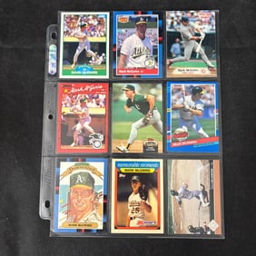 SHEET OF 9 MARK MCGWIRE CARDS