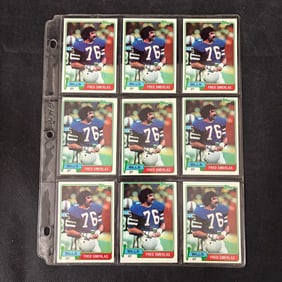 SHEET OF 9 1981 TOPPS FRED SMERLAS ROOKIE CARDS