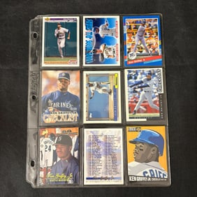 SHEET OF 9 HOF KEN GRIFFEY JR CARDS