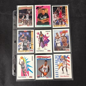 SHEET OF 9 HOF DAVID ROBINSON CARDS