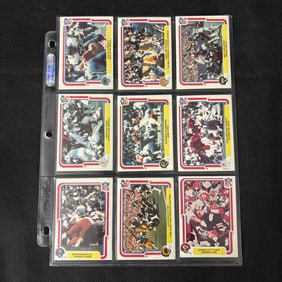 SHEET OF 9 1980 FLEER FOOTBALL CARDS