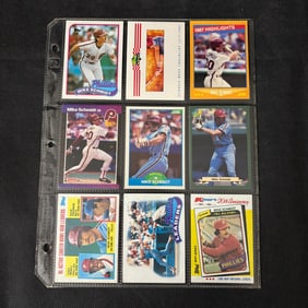 SHEET OF 9 HOF MIKE SCHMIDT CARDS