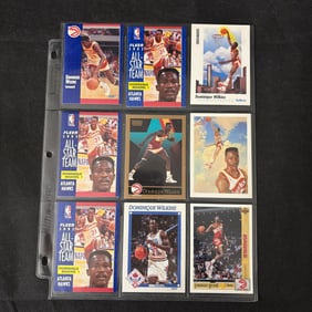 SHEET OF 9 HOF DOMINIQUE WILKINS CARDS