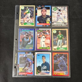 SHEET OF 18 STARS OF THE ERA BASEBALL CARDS