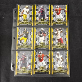 SHEET OF 9 GOLD ROOKIE INSERT FOOTBALL CARDS