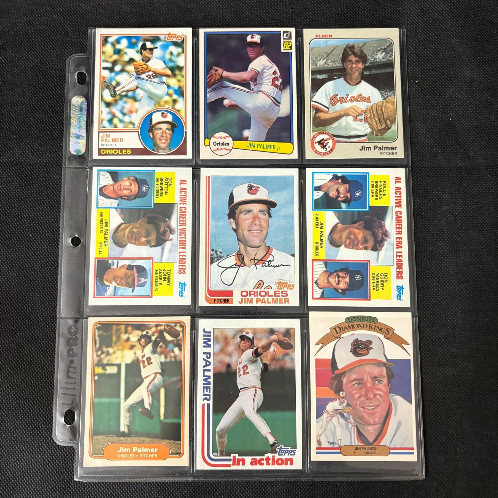 SHEET OF 9 HOF JIM PALMER CARDS: We ship in-house! We ship internationally. We also offer pick up and we offer a discount for cash payments. Please look at pictures carefully to determine what you believe are the condition of each lo