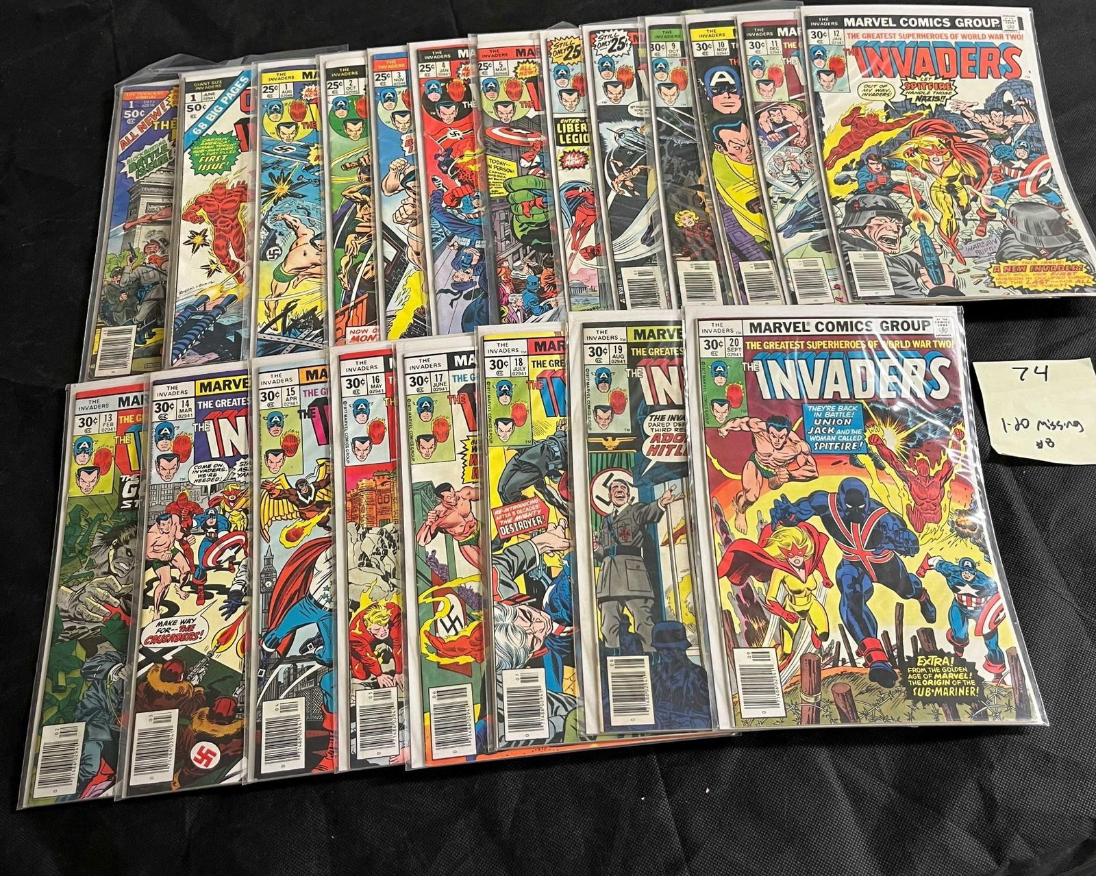 Invaders Marvel Bronze Age Comic Run w/#1 Issue (1 of 1)