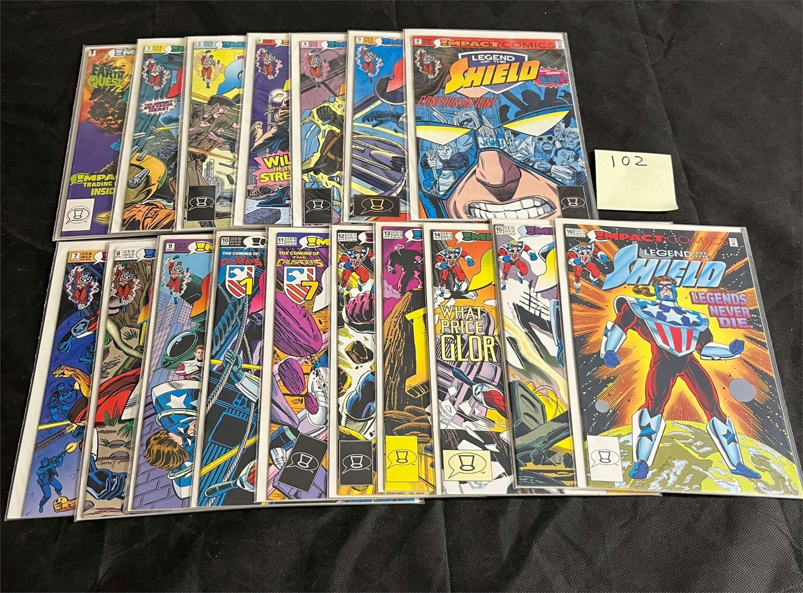 Impact Comics Shield Comic Books: We ship in-house! We ship internationally. We also offer pick up and we offer a discount for cash payments. Please look at pictures carefully to determine what you believe are the condition of each lo