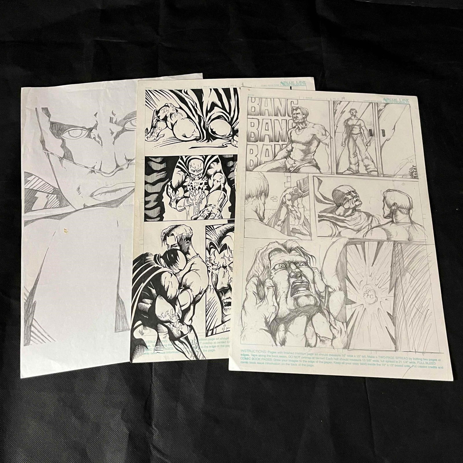 Three Original Comic Art Pages Artist Unknown (1 of 4)