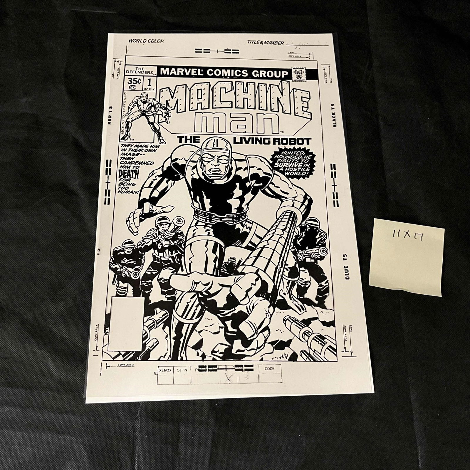Machine Man 1 Jack Kirby Art Cover Printing Proof (1 of 1)