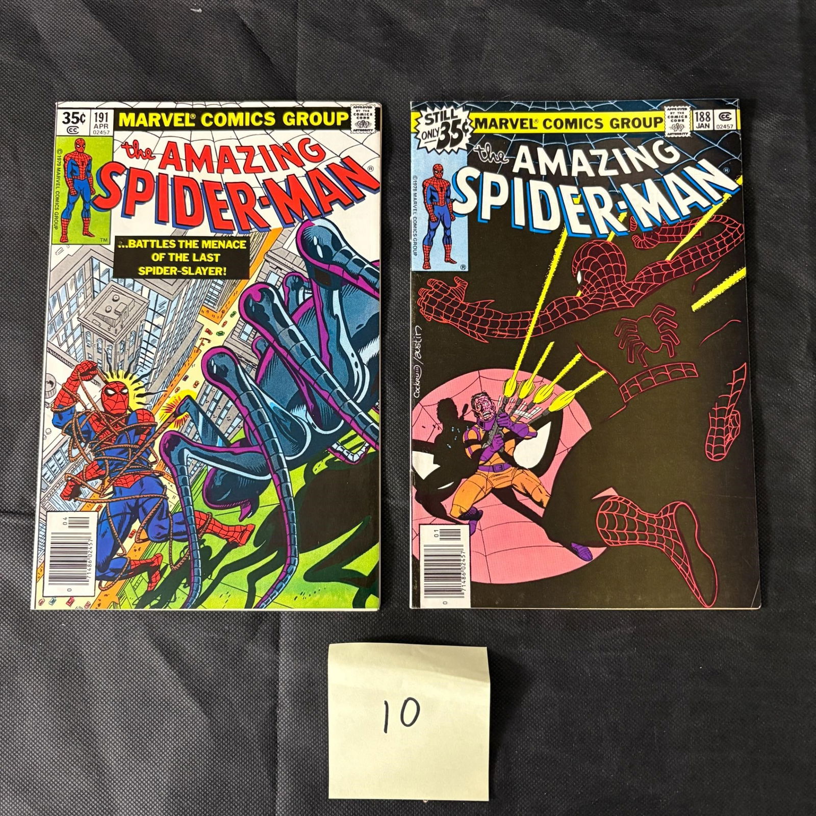 Amazing Spider-man 188 & 191 Marvel Bronze Age: We ship in-house! We ship internationally. We also offer pick up and we offer a discount for cash payments. Please look at pictures carefully to determine what you believe are the condition of each lo