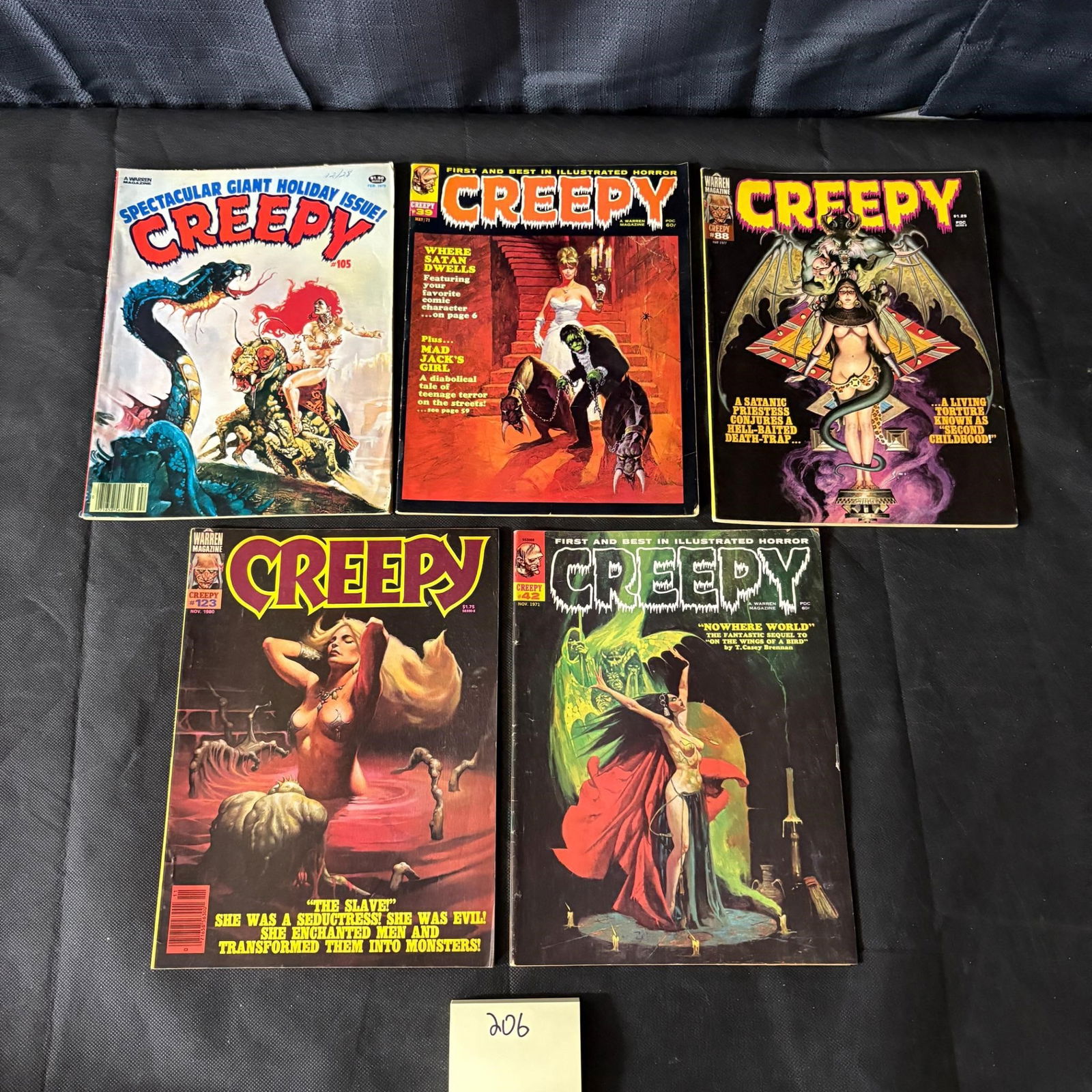 Creepy Warren Publishing Bronze Age Horror Mags: We ship in-house! We ship internationally. We also offer pick up and we offer a discount for cash payments. Please look at pictures carefully to determine what you believe are the condition of each lo