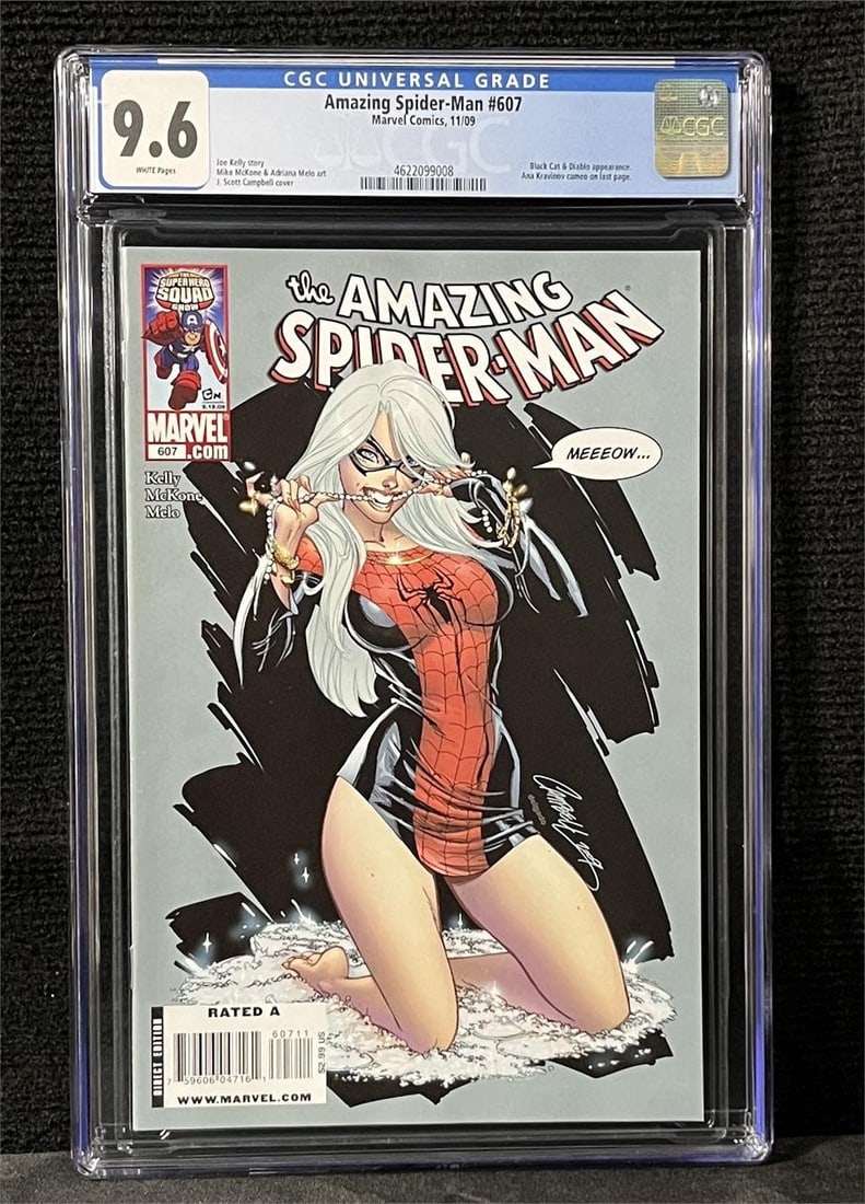 Amazing Spider-man 607 CGC 9.6 Classic Campbell: classic J. Scott Campbell CoverWe ship in-house! We ship internationally. We also offer pick up and we offer a discount for cash payments. Please look at pictures carefully to determine what you belie