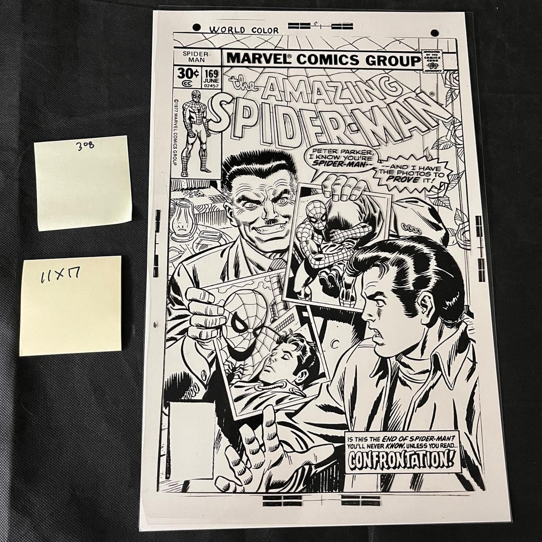 Amazing Spider-man 159 cover B/W Printer Proof (1 of 2)
