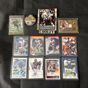 Autographed Football Card Lot, Some with COA