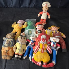 Large lot of Antique Rag Dolls, Kellogg's +