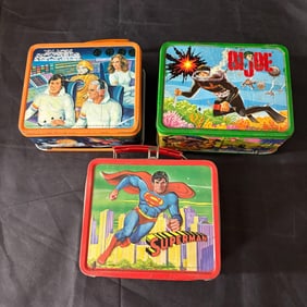 1960w-70s Metal Lunch Boxes, Superman, GI Joe +