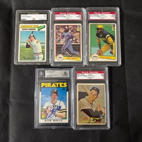 Graded Baseball Card Lot, Auto, 50s, 70s, 80s