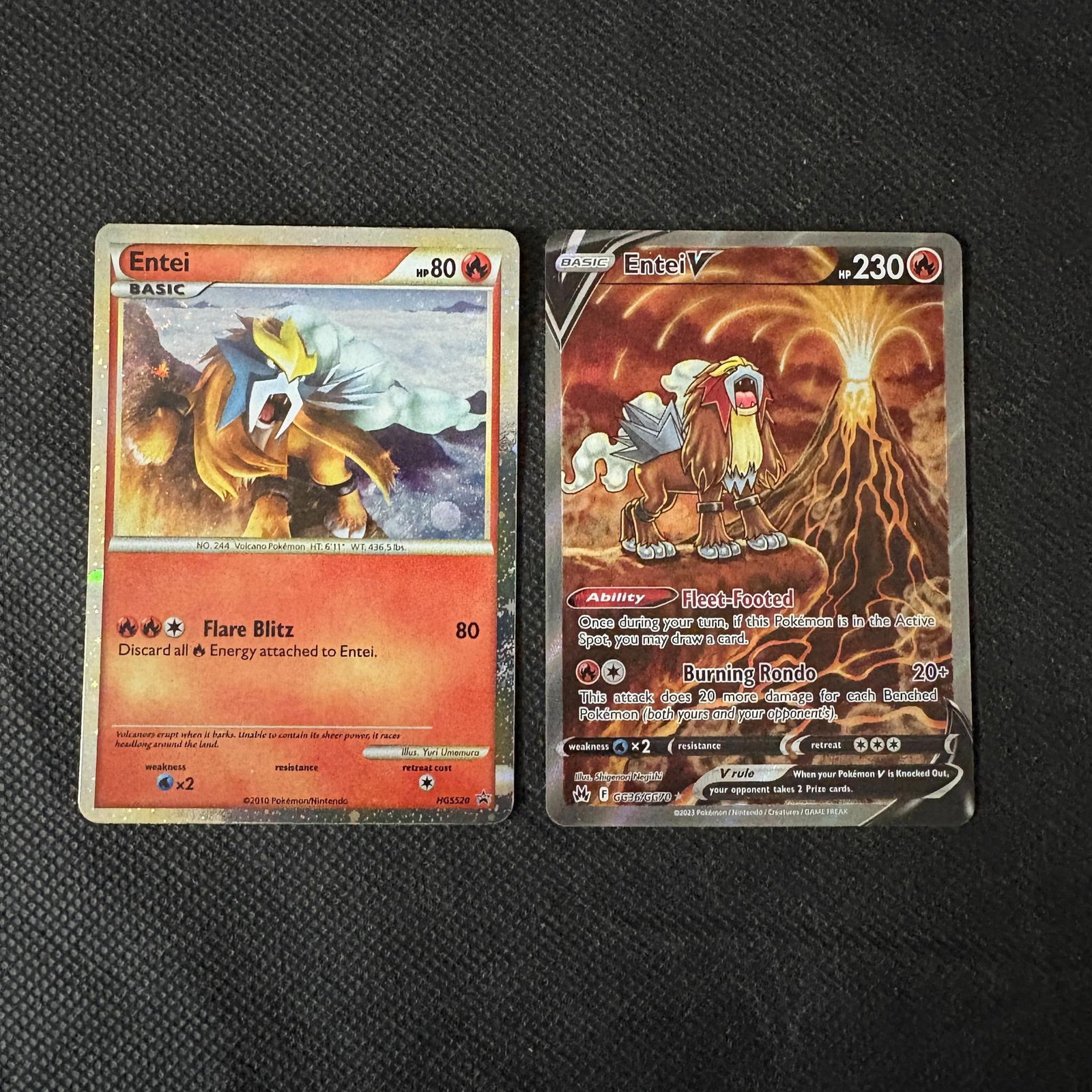 Entei HGSS Promo Swirl, Entei V Galarian Gallery: Entei #HGSS20 with Swirl, and Entei V #GG36 Pokemon Cards. We ship in-house! We ship internationally. We also offer pick up and we offer a discount for cash payments. Please look at pictures carefully
