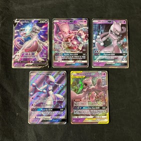 Mewtwo Pokemon Cards Lot, Mewtwo and Mew GX +