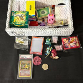 Misc lot of Pokemon Toys and Accessories, FAKE PSA