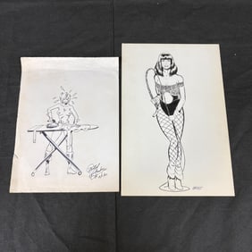 Original Power Girl & Huntress Comic Art Circa 1970's