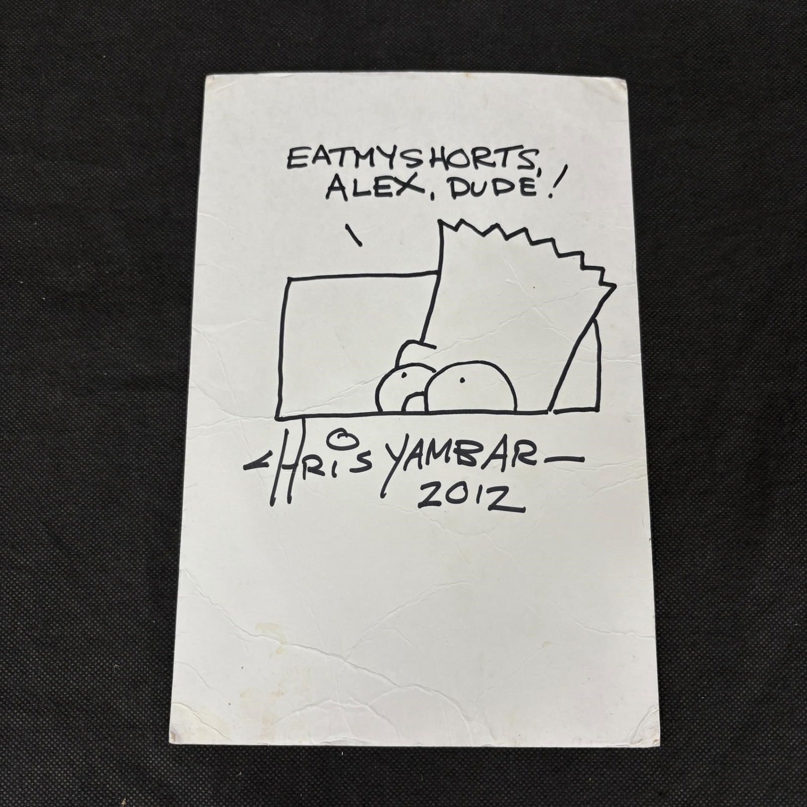 Chris Yambar Signed  w/ Bart Simpson Sketch Original Art (1 of 2)