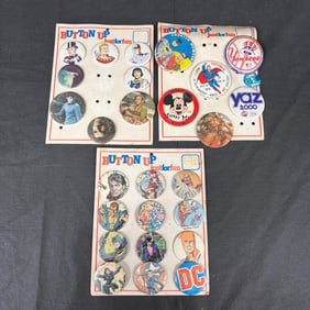 Vintage Pop Culture Buttons, DC Comics, Superman +