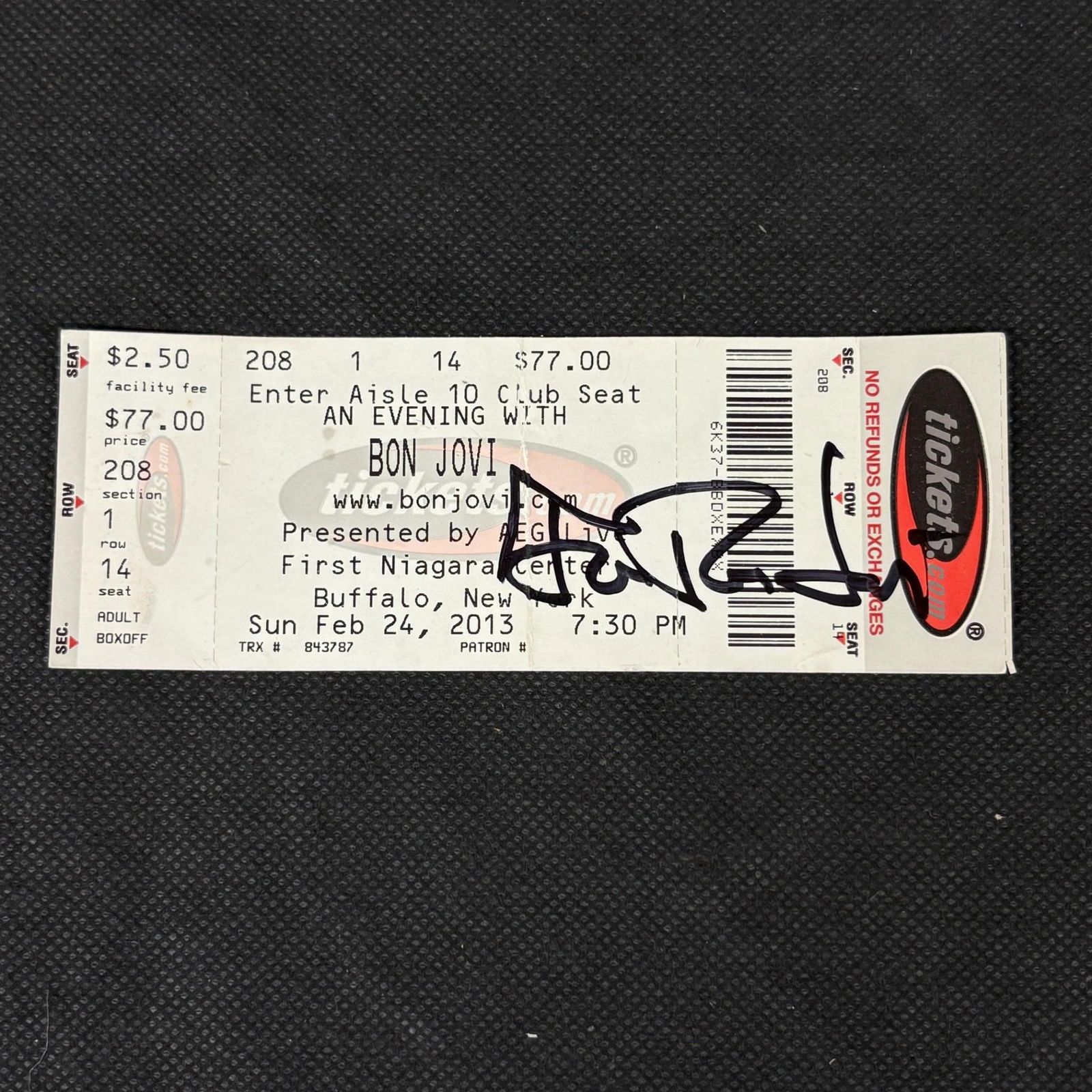 Jon Bon Jovi Signed Concert Ticket No COA (1 of 2)