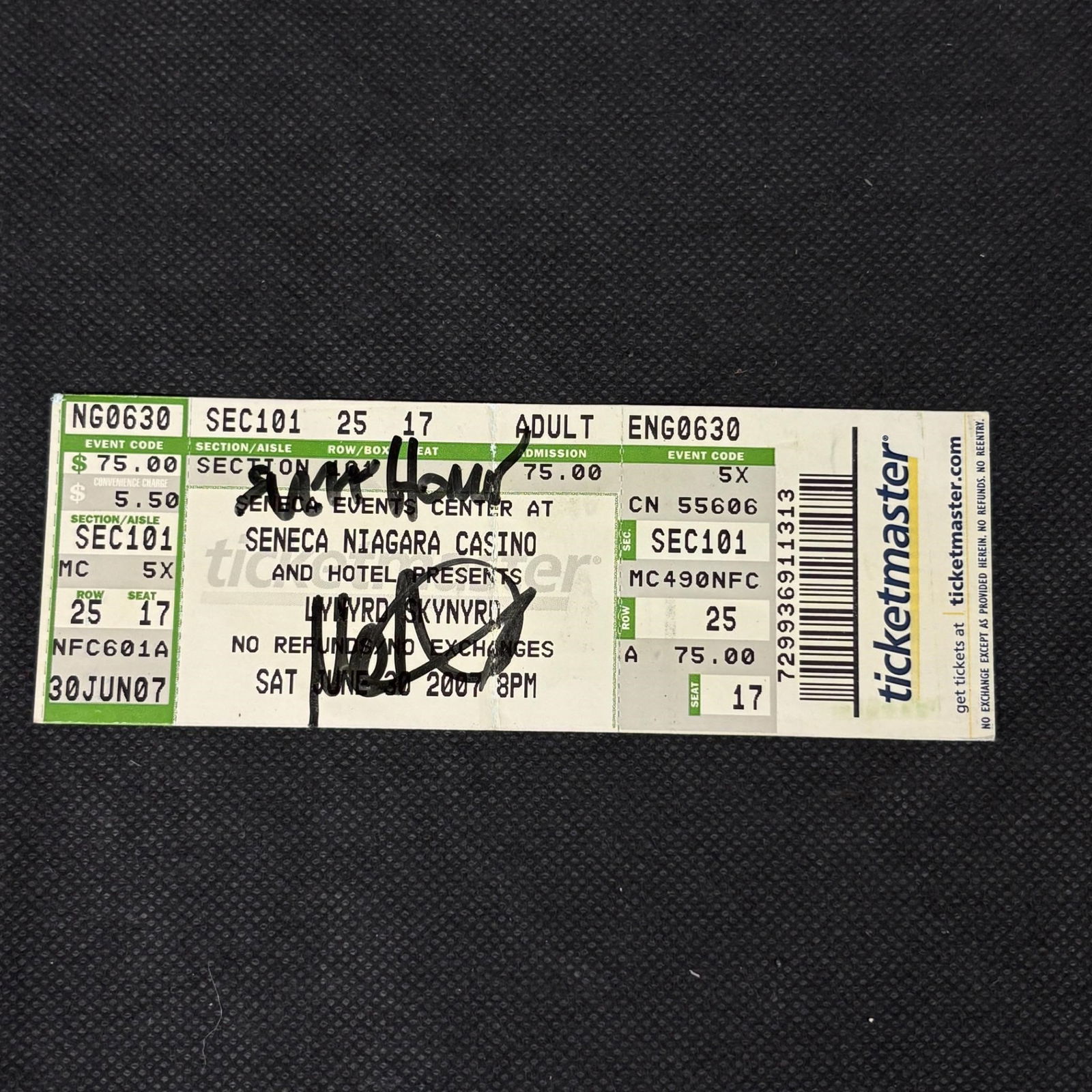 Lynard Skynard Band Member Signed Concert Ticket (1 of 2)