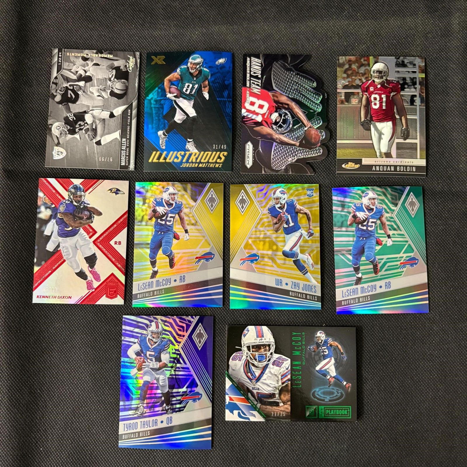 Modern #ed Football Cards, Lesean McCoy #/25: Lot of #ed Football Cards, Topps, Panini. Lesean McCoy #/25, Zay Jones #/75, Lesean McCoy Playbook #/25. +We ship in-house! We ship internationally. We also offer pick up and we offer a discount for c