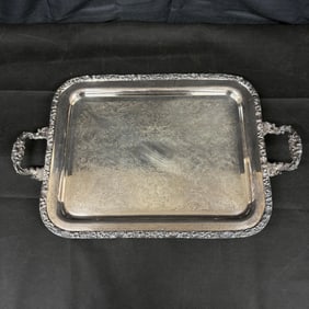 Silver on Copper Serving Tray