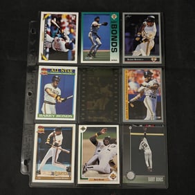 SHEET OF 9 BARRY BONDS CARDS