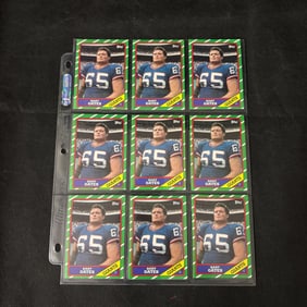 SHEET OF 9 1986 TOPPS BART OATES ROOKIE CARDS