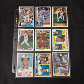SHEET OF 9 HOF JIM PALMER CARDS