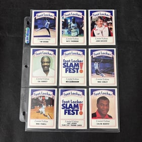 SHEET OF 9 LIMITED EDITION SLAMFEST HOF/STAR CARDS